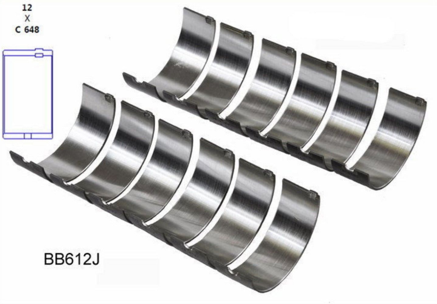 Juego de cojinetes - Biela - Jeep 242/4.0L, Jeep 258/4.2L, también Jeep 150/2.5L