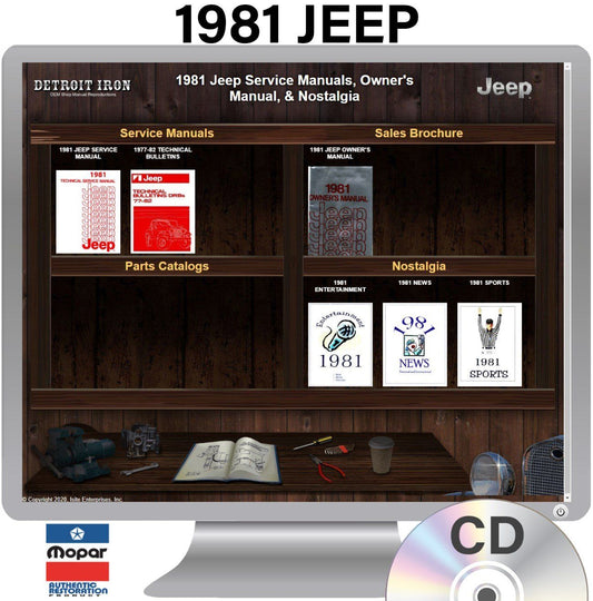 Detroit Iron - Manual de taller, boletines de servicio y manual del propietario de Jeep 1981