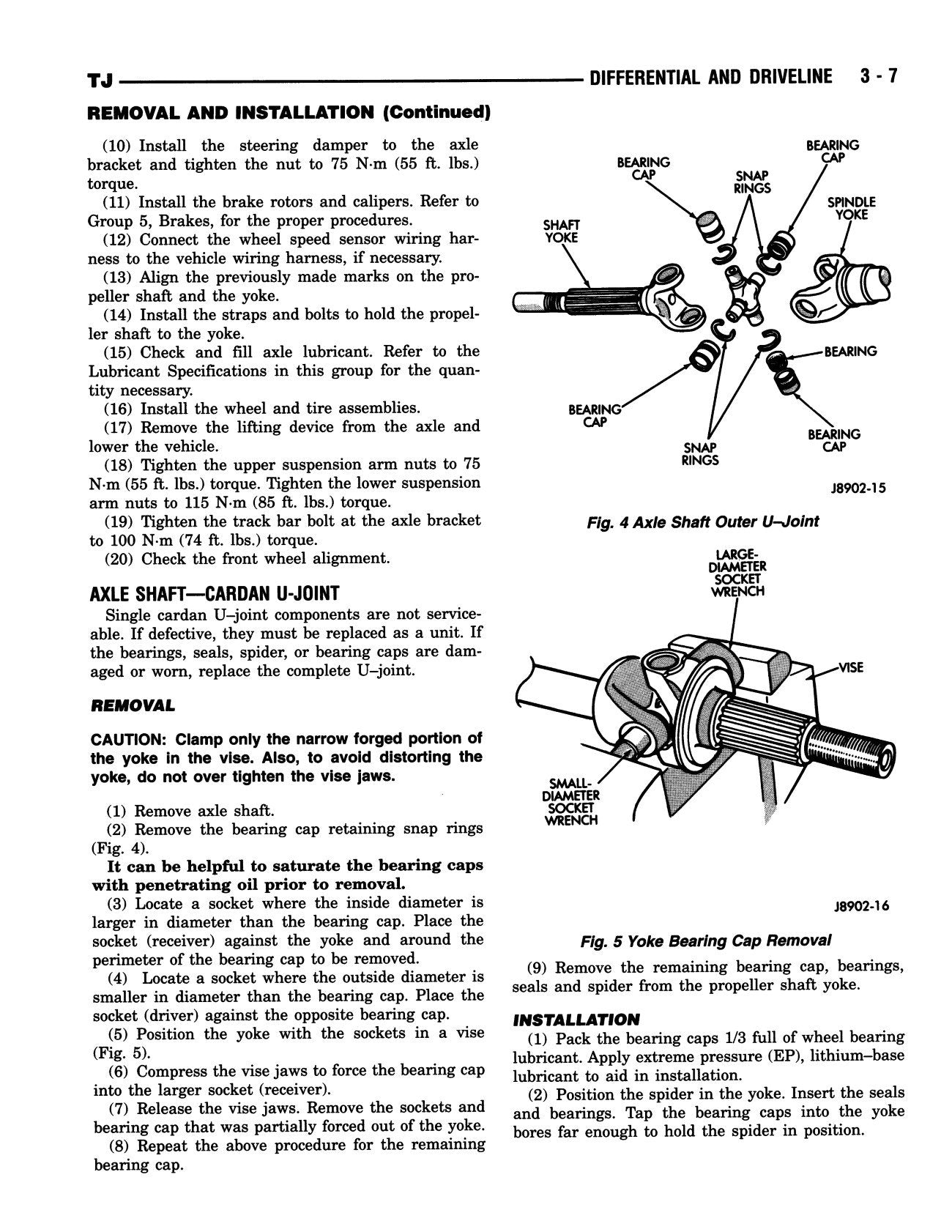 Detroit Iron - 1997 Jeep Wrangler Engineering Changes Shop Manual Supplement