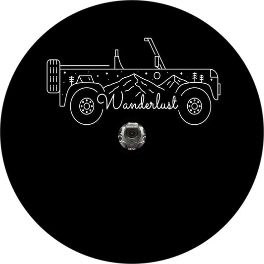 Diseño de Cubierta de Neumático de Repuesto para SUV Wanderlust en las Montañas