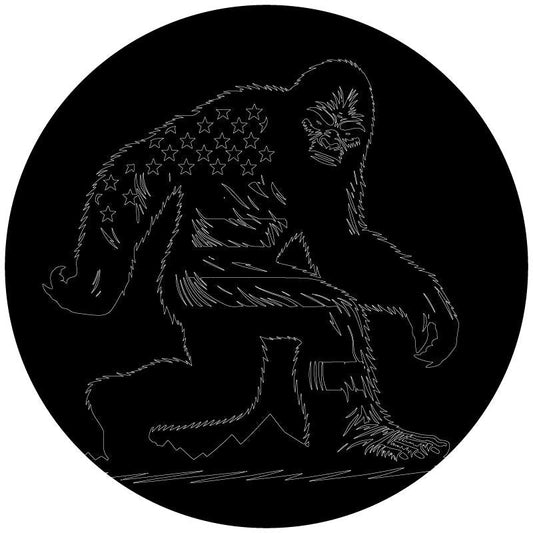 Cubierta de Rueda de Repuesto con Sasquatch y Bandera Americana Imponente