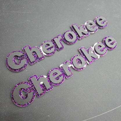 Fender Emblems - Jeep XJ Cherokee - PAIR L/R Sides - Two Color Stacked