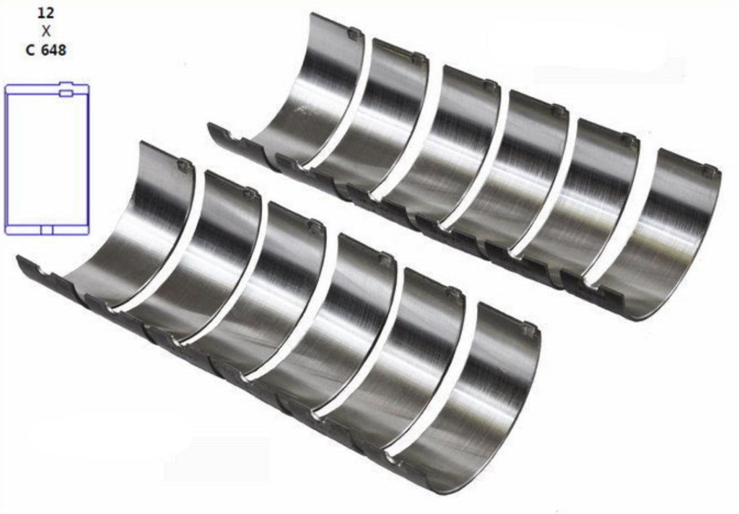 Juego de cojinetes - Biela - Jeep 242/4.0L, Jeep 258/4.2L, también Jeep 150/2.5L