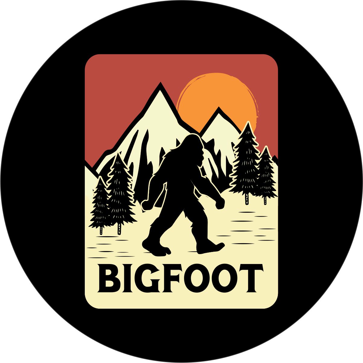 Sasquatch Vintage Spare Tire Cover Design