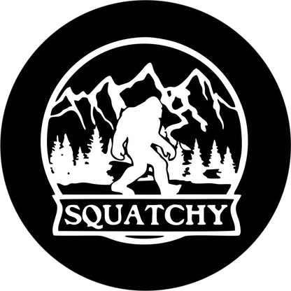 Squatchy Spare Tire Cover Sasquatch in the Mountains