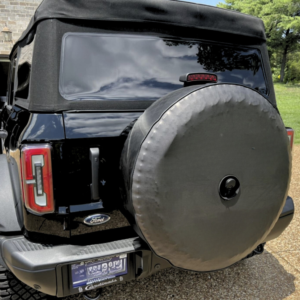 Simple Solid Black Spare Tire Cover