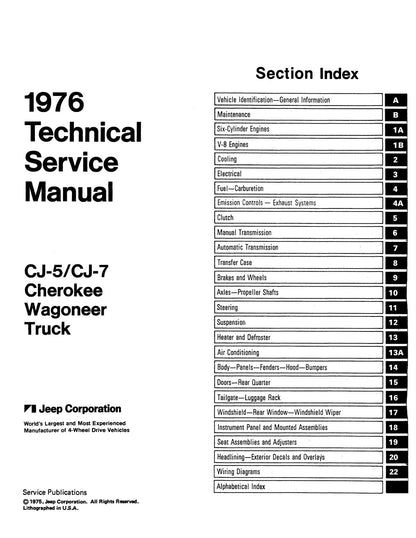 Detroit Iron - 1976 Jeep Technical Service Manual