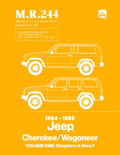 Detroit Iron - 1984 - 1988 Jeep Cherokee / Wagoneer Shop Manual - M.R.244