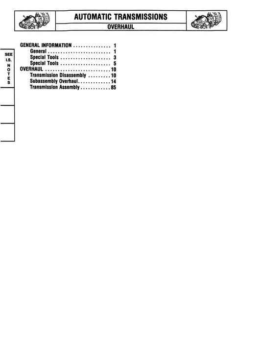 Detroit Iron - 1984 - 1988 Jeep 700 / 900 Series Transmission Component Service Manual