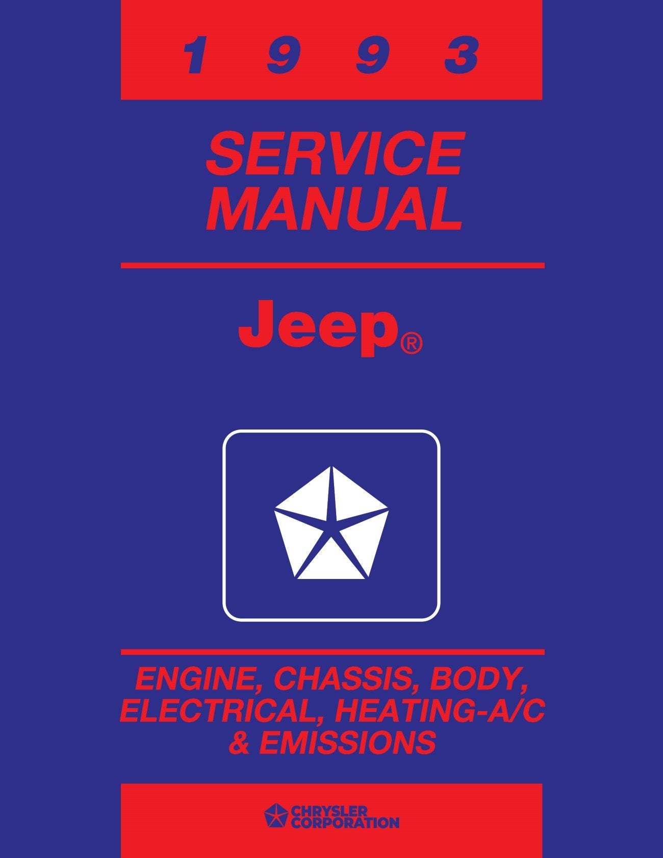 Detroit Iron - 1993 Jeep Wrangler & Cherokee Shop Manual - 2 Volumes