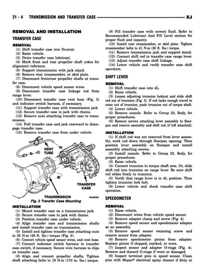 Detroit Iron - 1996 Jeep Cherokee Engineering Changes Shop Manual Supplement