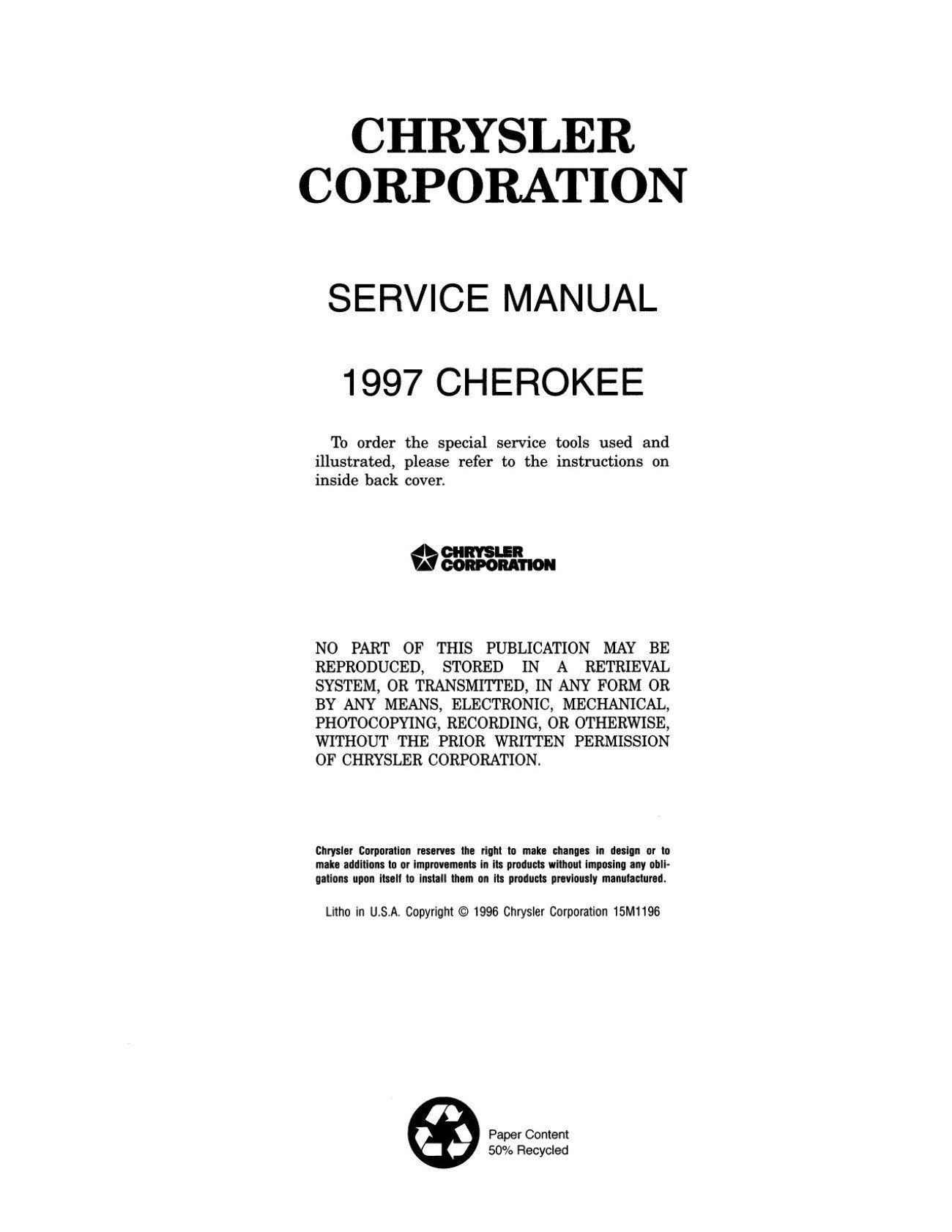 Detroit Iron - 1997 Jeep Cherokee Shop Manual