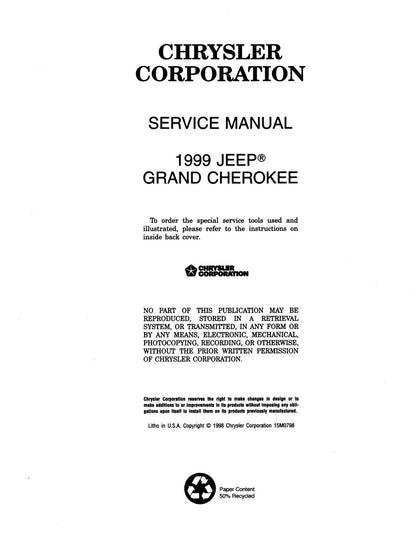 Detroit Iron - 1999 Jeep Grand Cherokee Shop Manual