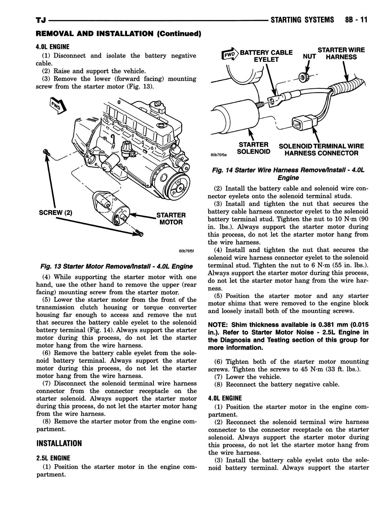 Detroit Iron - 1999 Jeep Wrangler Shop Manual