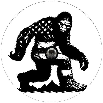 Fierce American Flag Sasquatch Spare Tire Cover