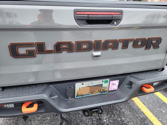 Jeep "GLADIATOR" Tailgate Emblem -  Two Color Negative