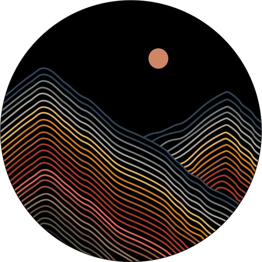 Geometric Rainbow Mountain Spare Tire Cover