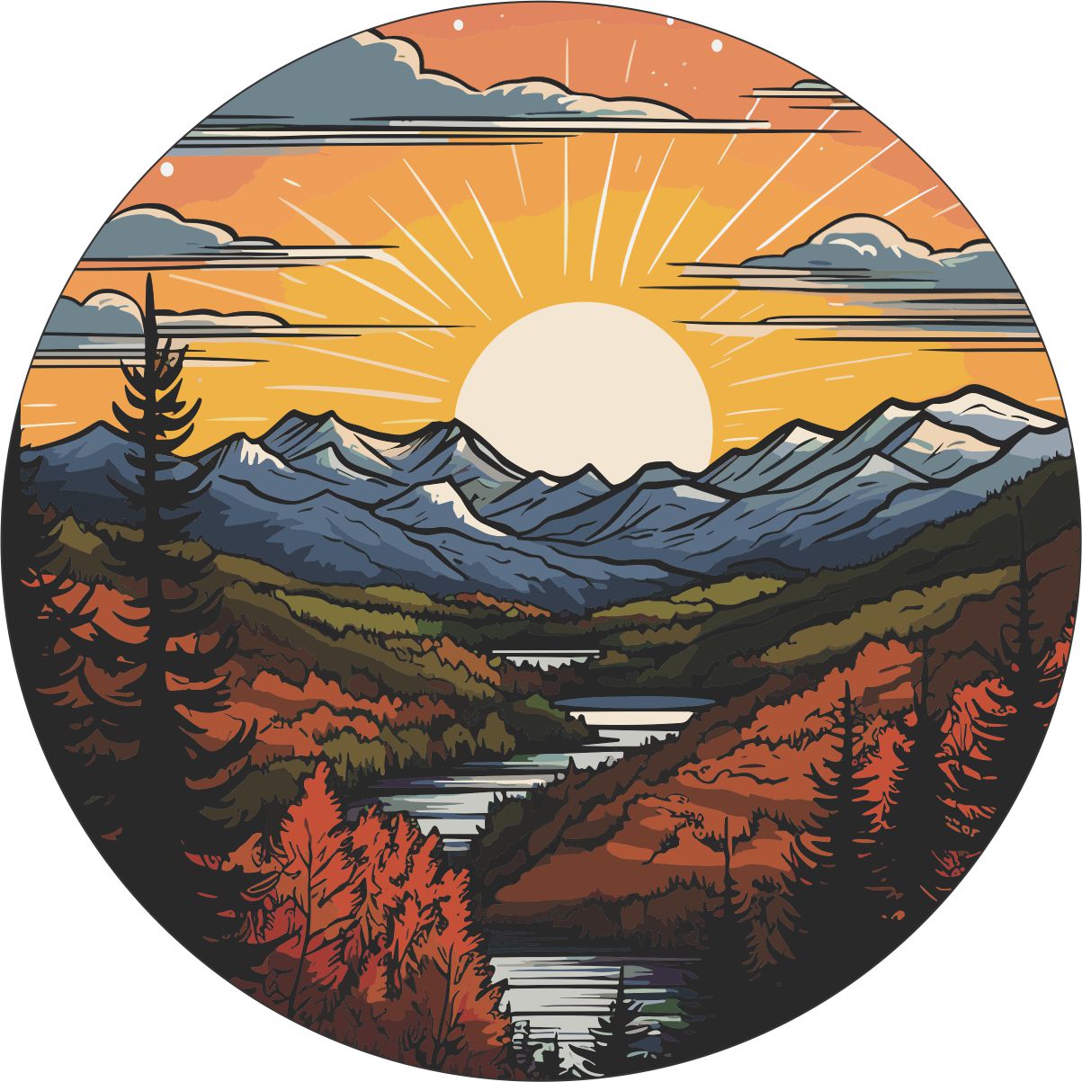 Long Range Mountain Views Spare Tire Cover