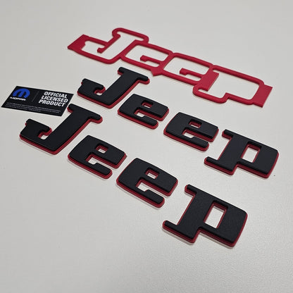 Retro Jeep "Square" Wrangler/Gladiator Fender Emblems - PAIR L/R Sides - Two Color Stacked