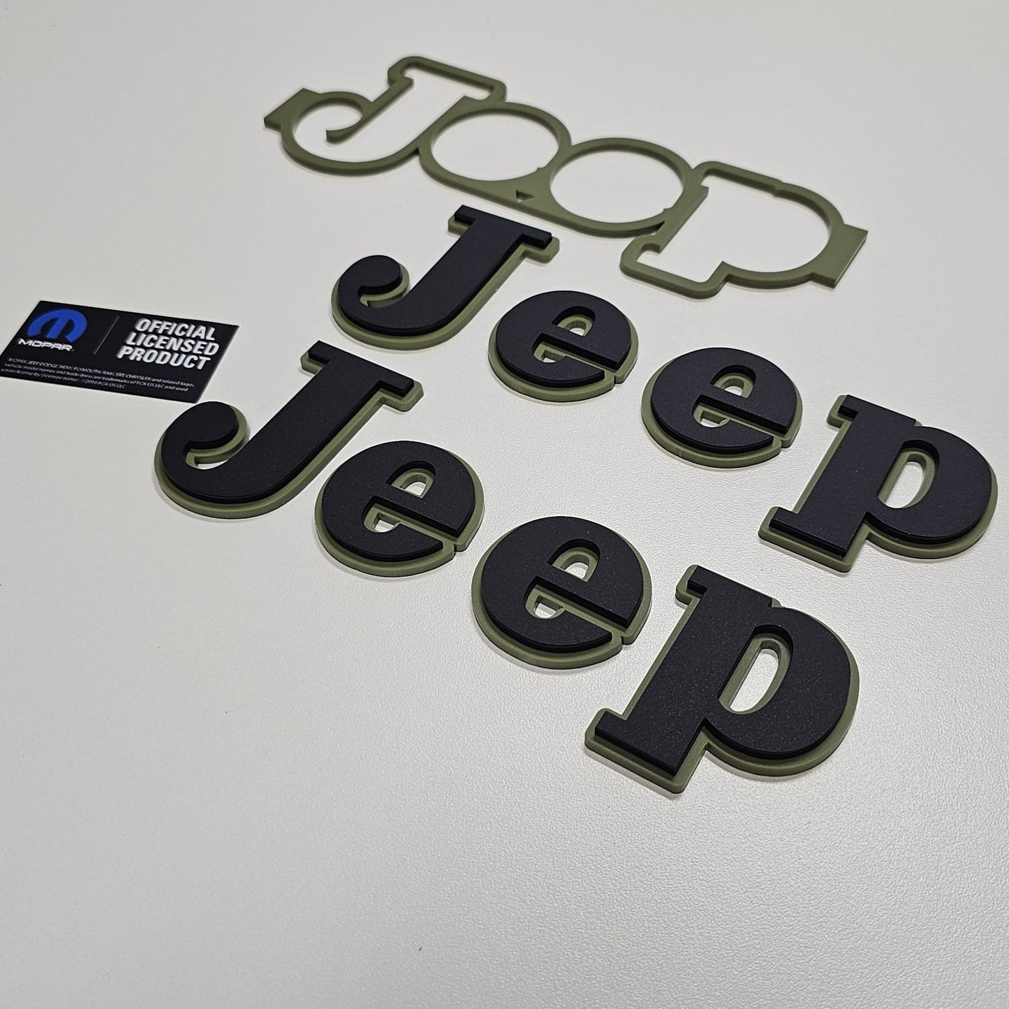 Retro Jeep "Curvy" Wrangler/Gladiator Fender Emblems - PAIR L/R Sides - Two Color Stacked