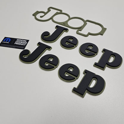 Retro Jeep "Curvy" Wrangler/Gladiator Fender Emblems - PAIR L/R Sides - Two Color Stacked