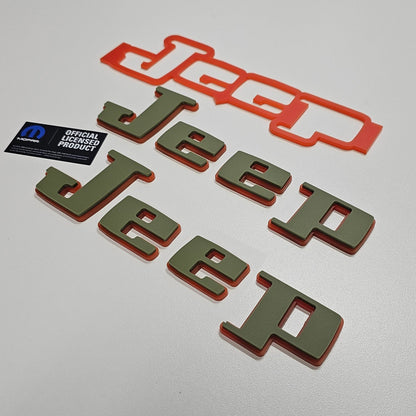 Retro Jeep "Square" Wrangler/Gladiator Fender Emblems - PAIR L/R Sides - Two Color Stacked