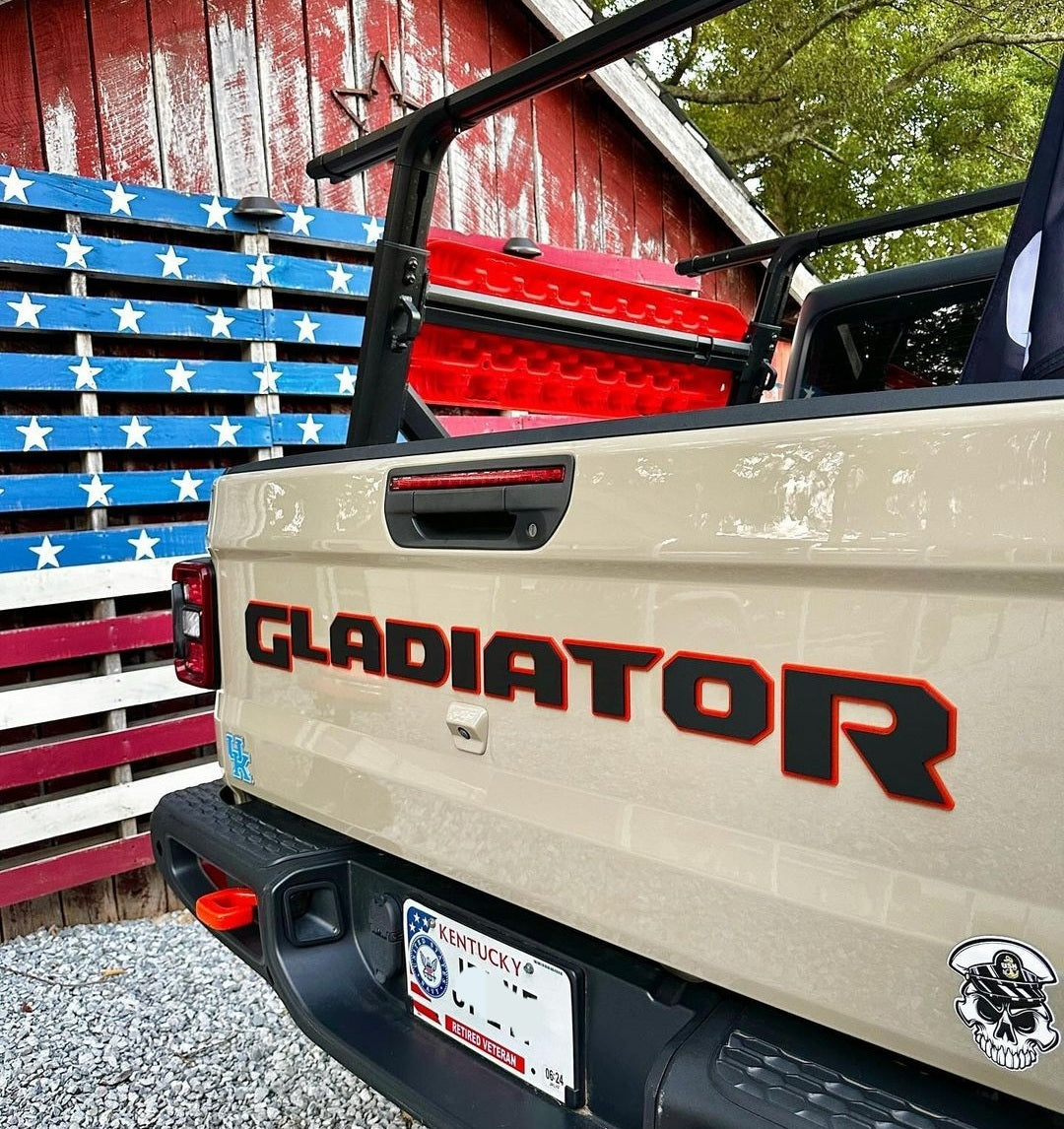Jeep "GLADIATOR" Tailgate Emblem -  Two Color Stacked