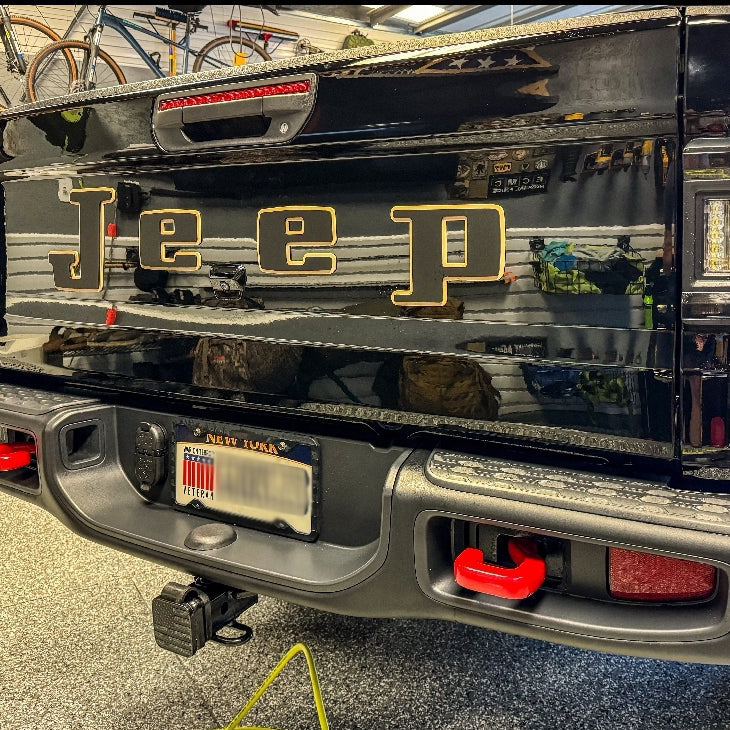 Jeep Gladiator Retro "JEEP" Tailgate Emblem - Large - Two Color Stacked