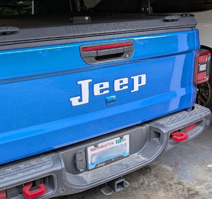 Jeep Gladiator Retro "JEEP" Tailgate Emblem - OEM Size - Two Color Stacked
