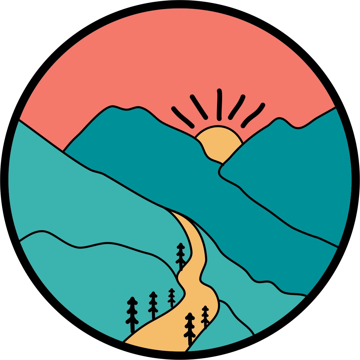 The Sun Shining through the Mountains Spare Tire Cover