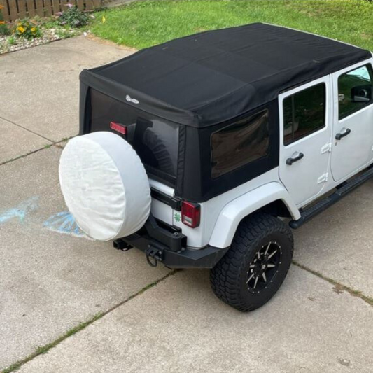 Simple Solid White Spare Tire Cover