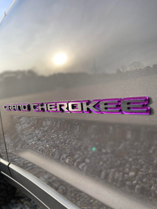 Jeep "Grand Cherokee" Door Emblems - WL/WK2 PAIR L/R Sides - Two Color Stacked