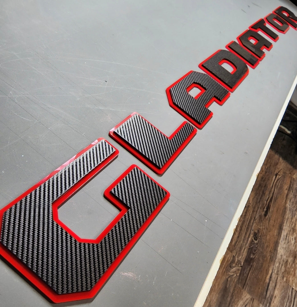Jeep "GLADIATOR" Tailgate Emblem -  Two Color Stacked