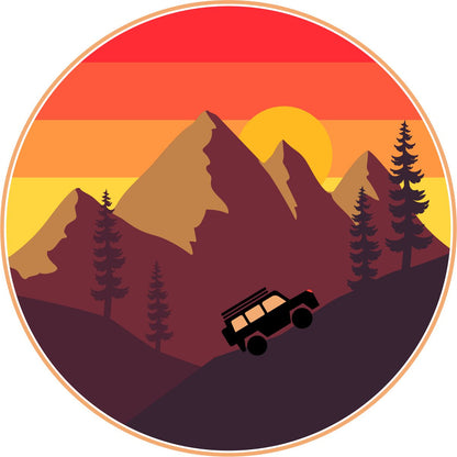Vintage SUV in the Mountains Spare Tire Cover